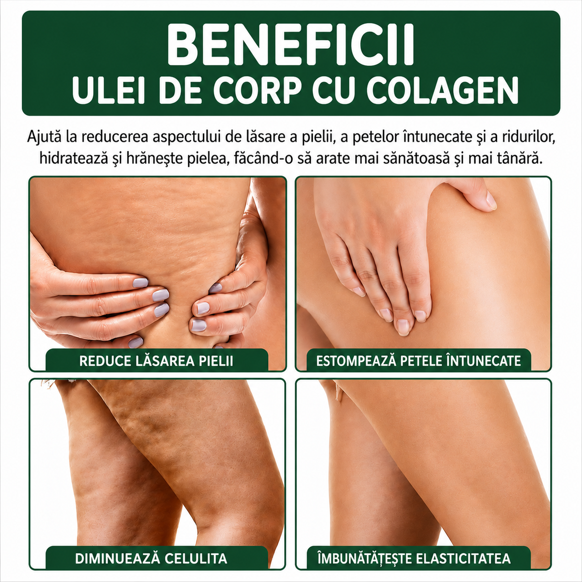 Ulei cu Colagen 100% Natural Anticelulită și Antivergeturi