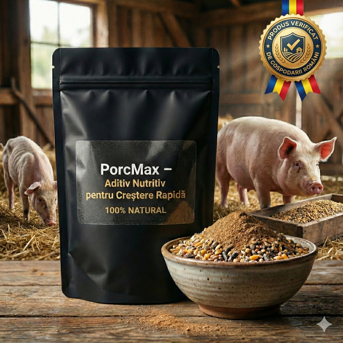 PorcMax™ – Creștere Rapidă pentru Porcii din Gospodăria Ta Ofertivo