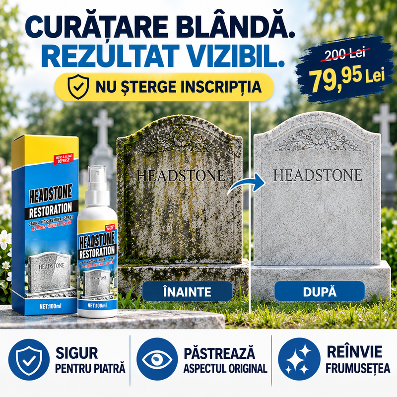 Spray pentru curățarea și restaurarea pietrei funerare