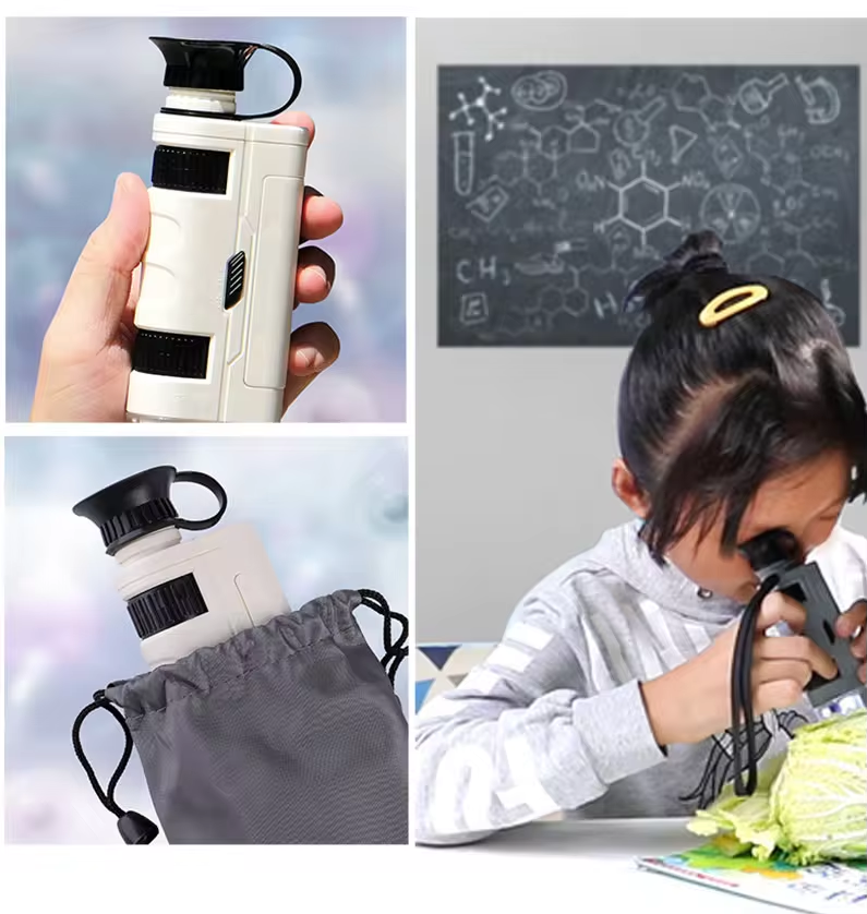 Mini microscop portabil cu baterie si zoom 60-120x Ofertivo