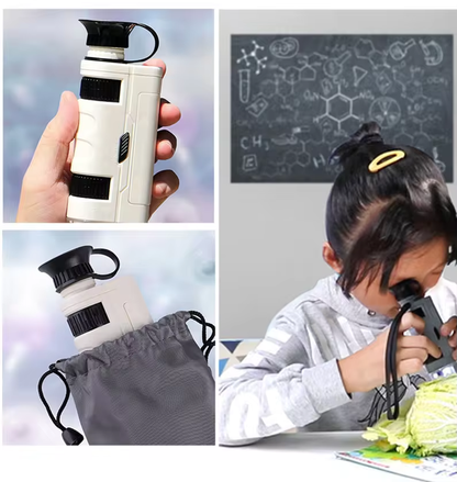 Mini microscop portabil cu baterie si zoom 60-120x Ofertivo